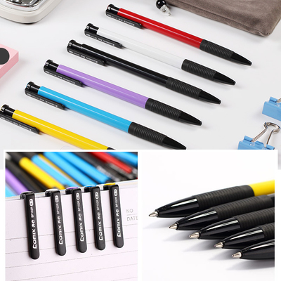 辦公學習首選 齊心藍色按動圓珠筆，批發免郵，品質無憂